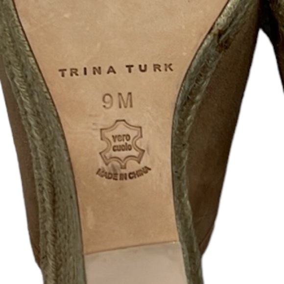 Trina Turk Lace Up Wedge Espadrille Tan Sandals Size 9 NEW - Picture 7 of 8